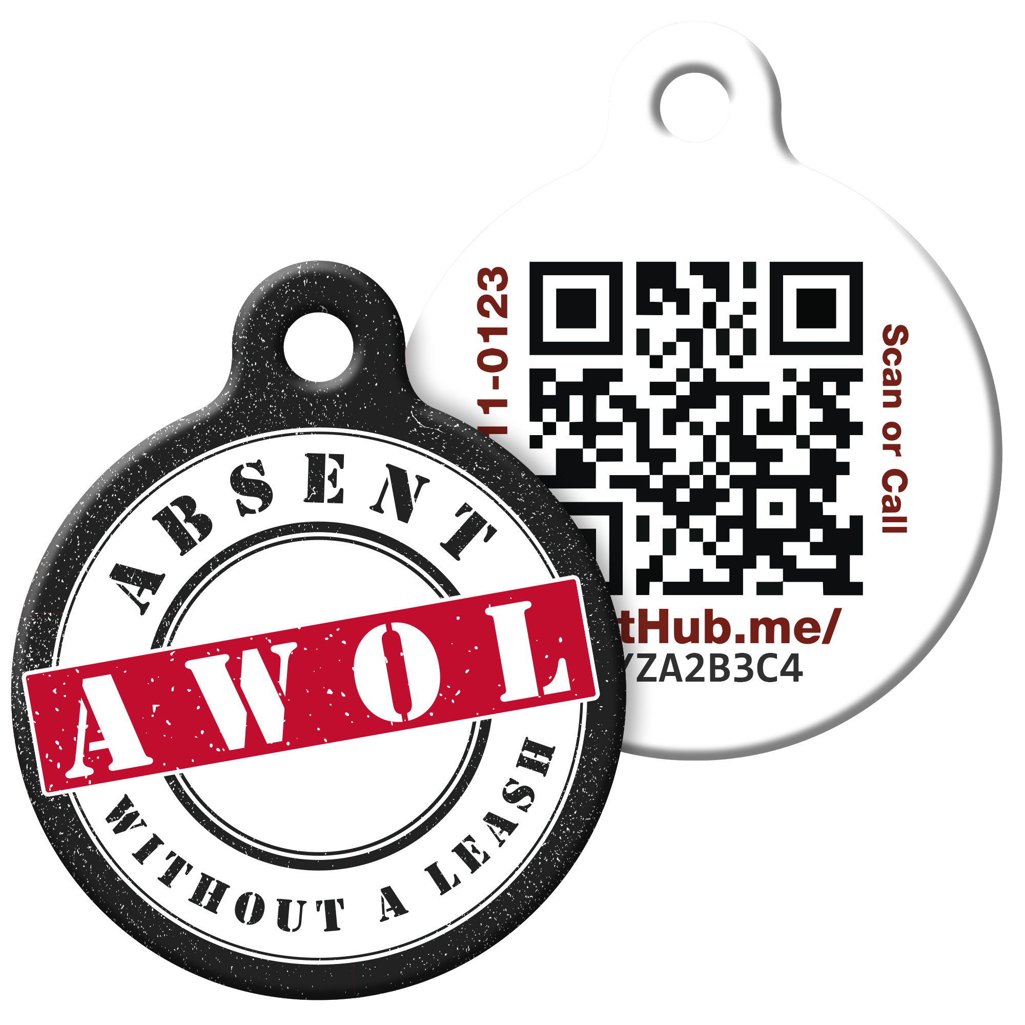 PetHub QR Pet ID Tag – Absent Without a Leash (AWOL)